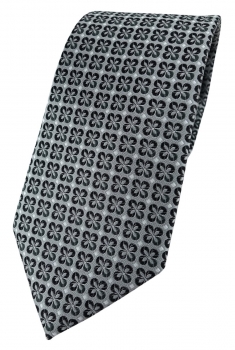 TigerTie Designer Krawatte in anthrazit silber schwarz gemustert