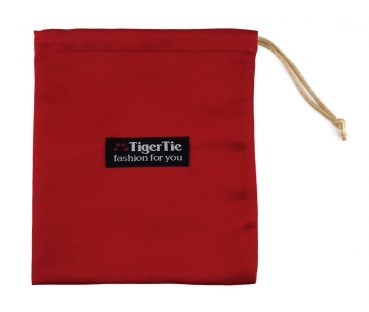 TigerTie - Stoffbeutel - Zuziehbeutel in rot, Kordelzug in gold