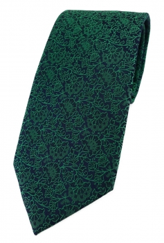 TigerTie Designer Krawatte in grün schwarz florales Muster