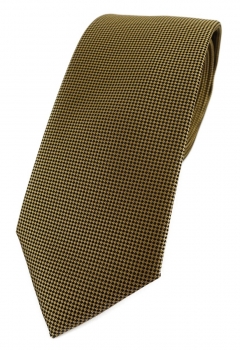 Modische TigerTie Designer Krawatte in dunkles gold fein gepunktet
