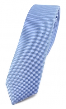 Modische schmale TigerTie Designer Krawatte in hellblau fein gepunktet