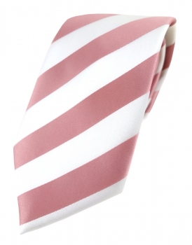 TigerTie Designer Krawatte in rosa weiss gestreift