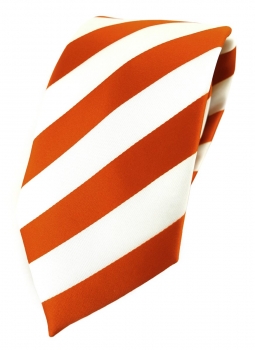 TigerTie Designer Krawatte in orange weiss gestreift