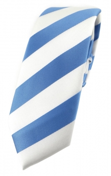 TigerTie - schmale Krawatte in blau weiss gestreift