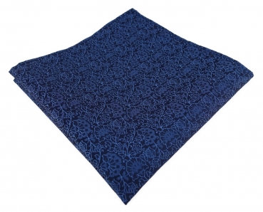 TigerTie Designer Einstecktuch in blau marine dunkelblau florales Muster