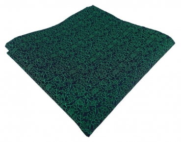 TigerTie Designer Einstecktuch in grün schwarz florales Muster