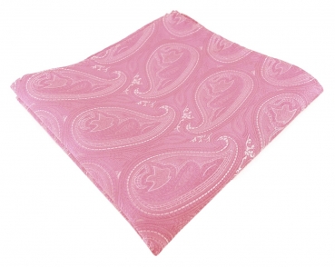 TigerTie Designer Einstecktuch in rosapink silber Paisley gemustert