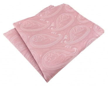TigerTie Designer Einstecktuch in rosa altrosa silber Paisley gemustert
