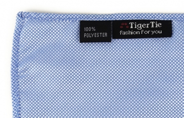 TigerTie Einstecktuch in hellblau fein gepunktet - Stecktuchgröße 30 x 30 cm