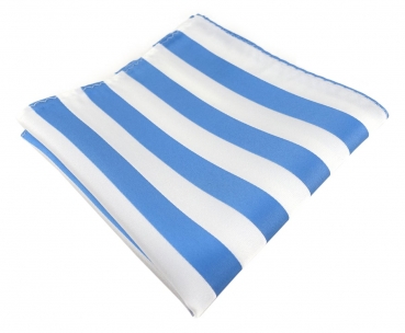 TigerTie Einstecktuch in blau weiss gestreift - Stecktuchgröße 30 x 30 cm