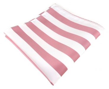 TigerTie Einstecktuch in rosa weiss gestreift - Stecktuchgröße 30 x 30 cm