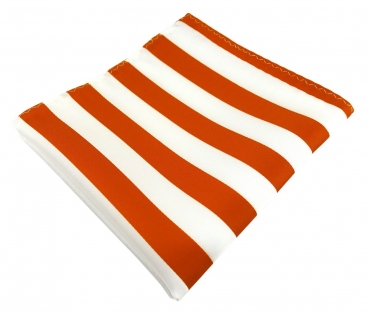 TigerTie Einstecktuch in orange weiss gestreift - Stecktuchgröße 30 x 30 cm