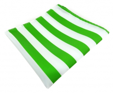 TigerTie Einstecktuch in grasgrün weiss gestreift - Stecktuchgröße 30 x 30 cm
