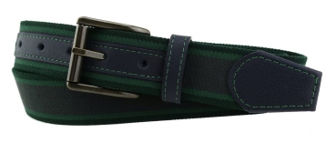 TigerTie - Stretchgürtel anthrazit grün dunkelgrün gestreift - Bundweite 90 cm