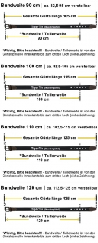 TigerTie - Stoffgürtel in grün dunkelblau marine zweifarbig - Bundweite 120 cm