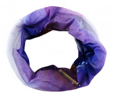 TigerTie Multifunktionstuch lila blau magenta weiss - Tuch Schal Schlauchtuch