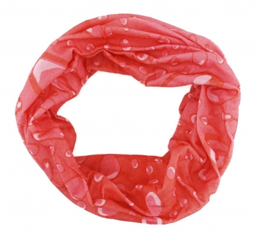 TigerTie Multifunktionstuch rot rosé weiss Wassertropfen Tuch Schal Schlauchtuch