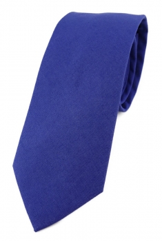 TigerTie Krawatte in royal Unicolor einfarbig - Breite 7,5 cm - 100% Baumwolle