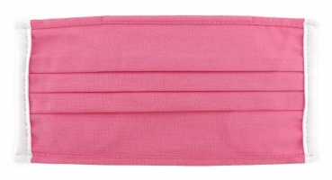 TigerTie - waschbare Gesichtsmaske mit Nasenbügel in rosa pink Uni mit Gummiband