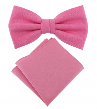 TigerTie Jungenfliege - Einstecktuch rosa pink Uni - Halsumfang verstellbar -Box