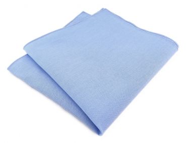 TigerTie Einstecktuch in hellblau uni - 100% Baumwolle - Einstecktuch 26 x 26 cm