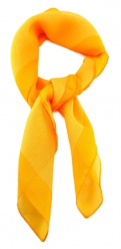 TigerTie Damen Chiffon Nickituch gelb sonnengelb mit Bordüre Größe 58 cm x 58 cm