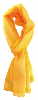 TigerTie Damen Chiffon Halstuch gelb sonnengelb mit Bordüre Größe 160 cm x 36 cm