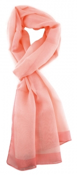 TigerTie Damen Chiffon Halstuch in rosa rosé mit Bordüre - Größe 160 cm x 36 cm