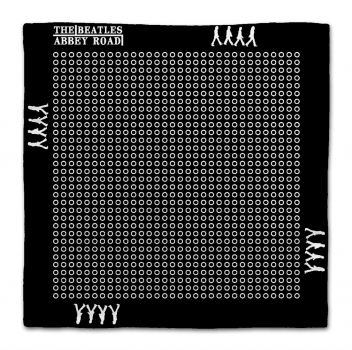 Beatles - Abbey Road Designer Seideneinstecktuch schwarz weiß gepunktet 30x30 cm