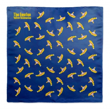 Yellow Submarine - The Beatles Seideneinstecktuch blau gelb rot weiss gemustert