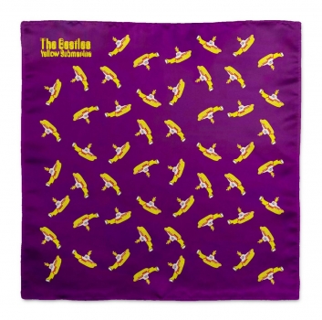 Yellow Submarine - The Beatles Seideneinstecktuch in violett gelb rot gemustert