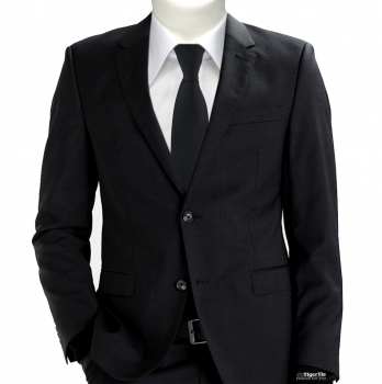 feine TigerTie Designer Krawatte in schwarz Uni - Schlips Binder Tie