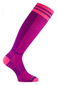 Wrightsock Profi Socke in pink pflaume, Anti-Blasen-System, extra lang Gr. M