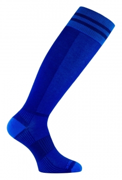 Wrightsock Profi Socke royal blau, Anti-Blasen-System, kniehoch extra lang Gr. L