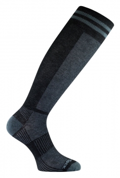 Wrightsock Profi Socke in schwarz grau, Anti-Blasen-System, extra lang Gr. M