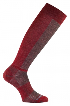 Wrightsock Profi Socke in rot grau, Anti-Blasen-System, kniehoch, Merino Gr. XL
