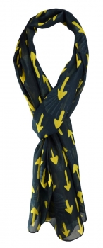TigerTie Chiffon Schal in schwarz mit gelben Pfeile gemustert - Jakobsweg