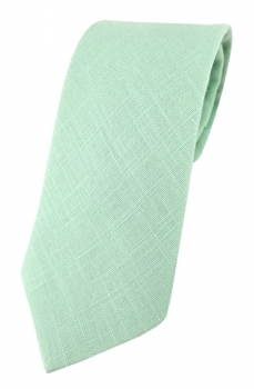 TigerTie Krawatte in mint Uni - 100% Leinen - Krawattenbreite 7,5 cm