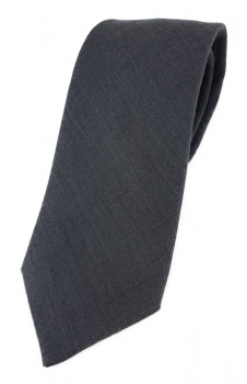 TigerTie Krawatte in anthrazit Uni - 100% Leinen - Krawattenbreite 7,5 cm
