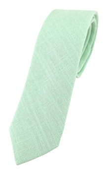 TigerTie - schmale Krawatte in mint Uni - 100% Leinen - Breite 5,5 cm