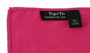 TigerTie Leinen Einstecktuch in magenta einfarbig Uni - Größe 26 x 26 cm