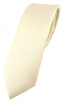 schmale TigerTie Designer Krawatte in beige einfarbig Uni - Tie Schlips