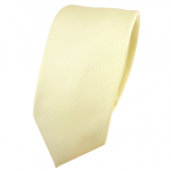 Schmale TigerTie Designer Krawatte beige elfenbein champagner Uni Rips - Binder