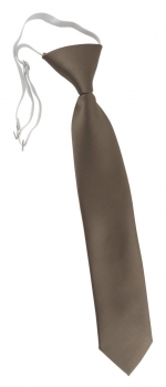 TigerTie Security Sicherheits Krawatte in graubraun Uni - vorgebunden Gummizug