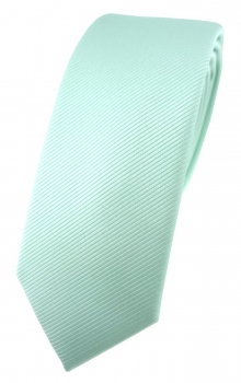 schmale TigerTie Designer Krawatte in mint grün einfarbig uni Rips