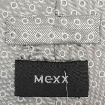 MEXX SEIDENKRAWATTE silber-grau-gepunktet NEUWARE