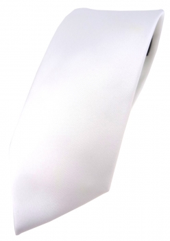TigerTie Designer Krawatte in weiss einfarbig Uni - Tie Schlips