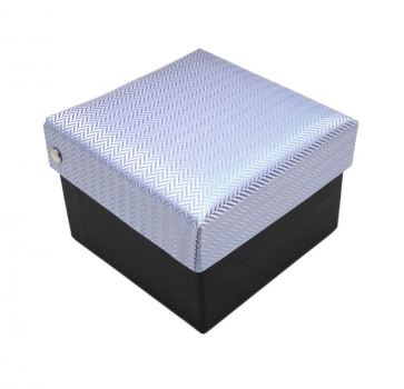 Krawattenbox in hellblau silber gestreift -Geschenkbox passend für Tuch+Krawatte