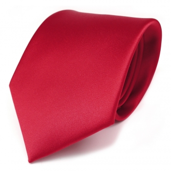 TigerTie Designer Satin Krawatte rot verkehrsrot uni 100% Polyester