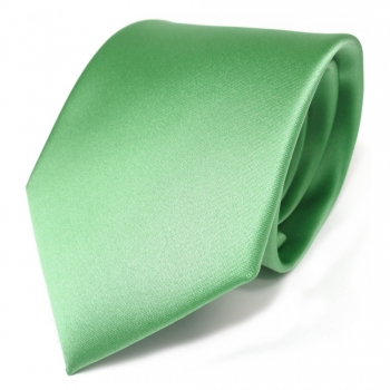 TigerTie Designer Satin Krawatte grün hellgrün gelbgrün uni 100 % Polyester